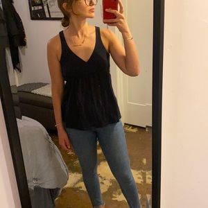 j crew navy babydoll tank top